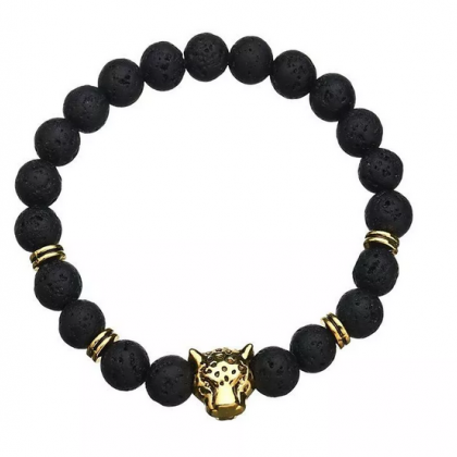 Black Beads Elastic Bracelet