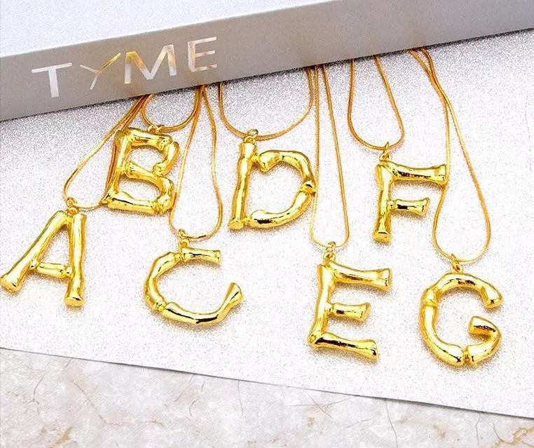 Gold Plated Letter Pendant Necklace